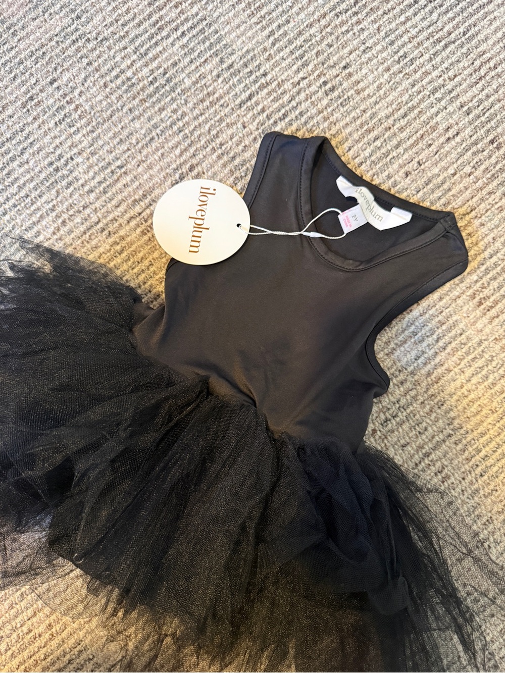 iloveplum Black Tulle Ballet Dress for Kids